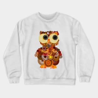 Spirograph Owl: a handmade spirograph collage print Crewneck Sweatshirt